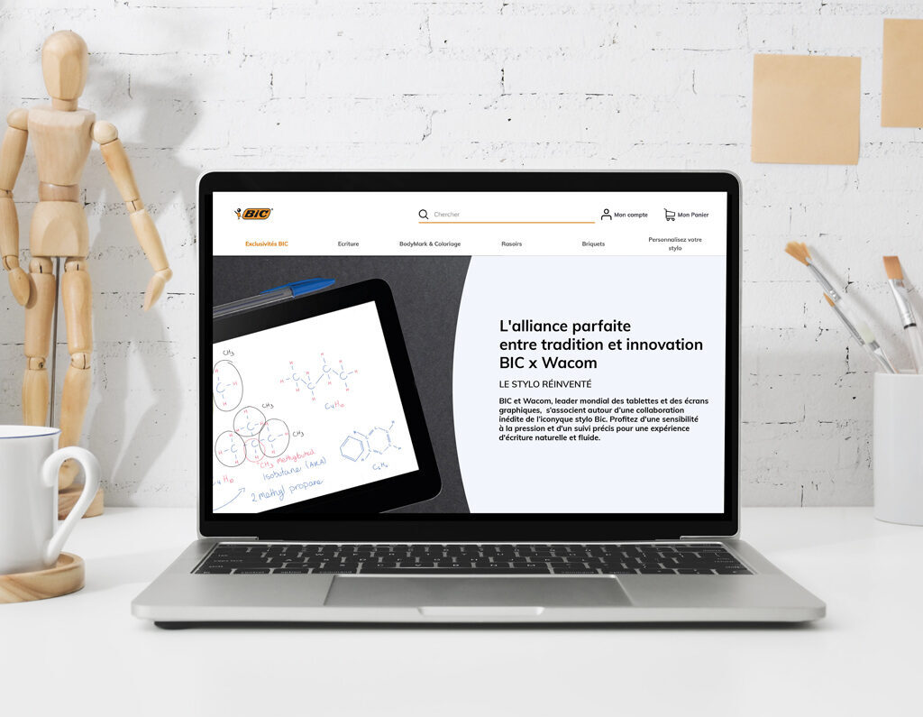 Page web du cobranding entre Bic et Wacom