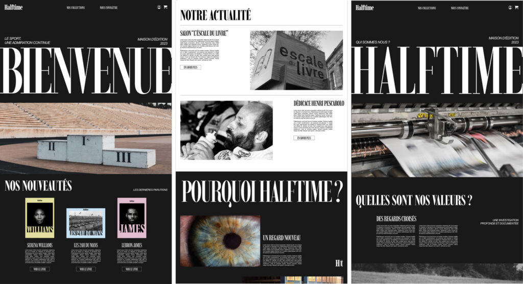 Site web de la maison d'édition Halftime