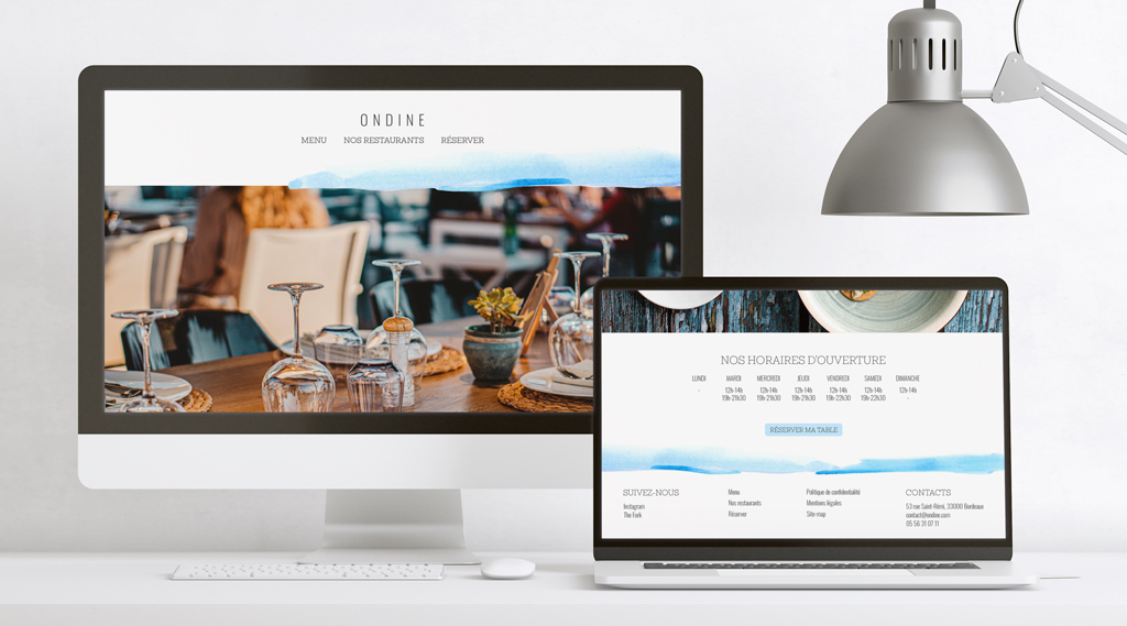 Site web du restaurant Ondine